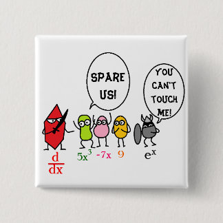 Badge Carré 5 Cm bouton 5 de calcul