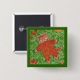 Badge Carré 5 Cm Bouton à broche Carré de la CUISINE GINGERPREAD /