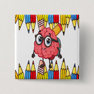 Badge Carré 5 Cm Bouton à grains intelligents - Bouton de retour à 