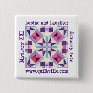 Badge Carré 5 Cm Bouton à pin pour Lupine et Rire