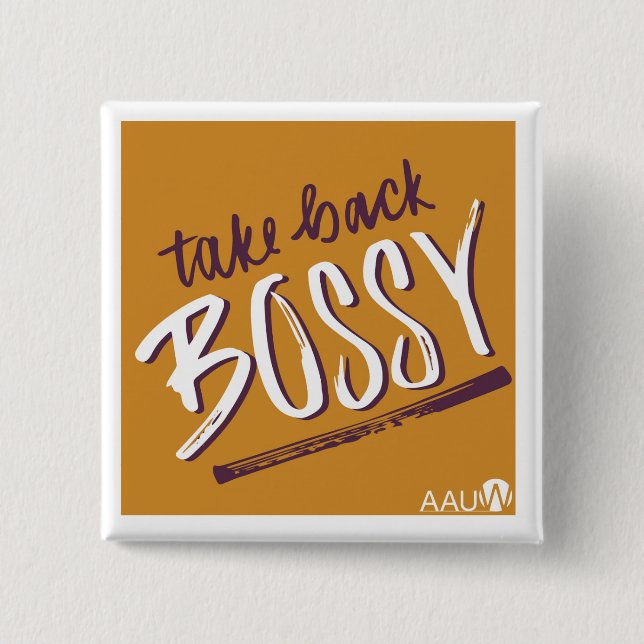 Badge Carré 5 Cm Bouton AAUW (Devant)