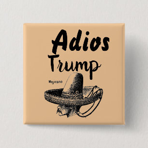 Badge Carré 5 Cm Bouton Adios Trump