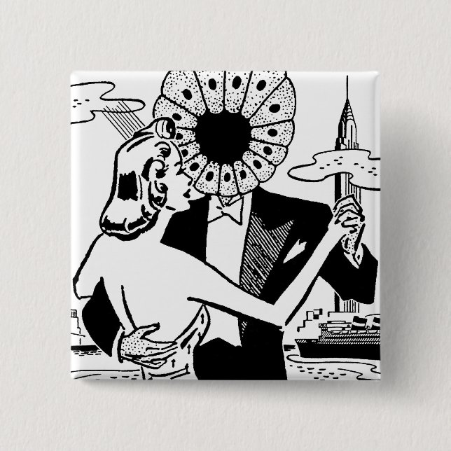 Badge Carré 5 Cm Bouton Agent zéro (Devant)