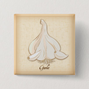 Badge Carré 5 Cm Bouton ail