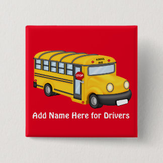 Badge Carré 5 Cm Bouton Ajouter un nom au pilote de bus
