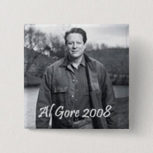 Badge Carré 5 Cm Bouton Al Gore 2008