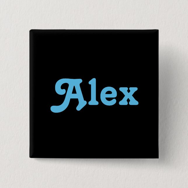 Badge Carré 5 Cm Bouton Alex (Devant)