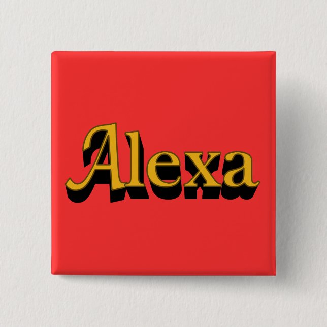 Badge Carré 5 Cm Bouton Alexa (Devant)