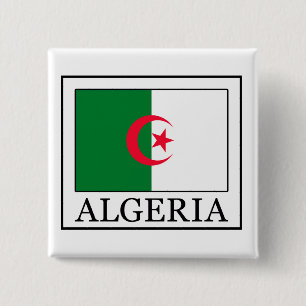 Badge Carré 5 Cm Bouton Algérie