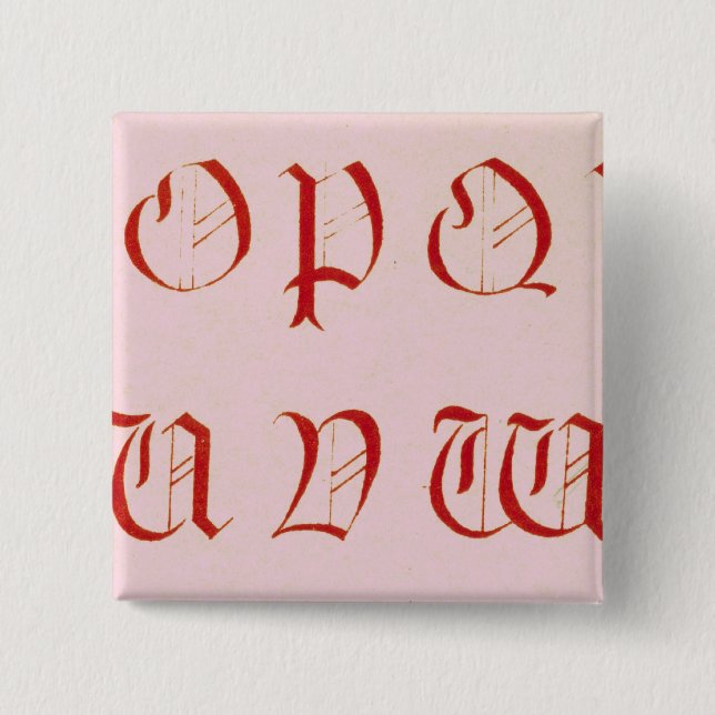 Badge Carré 5 Cm Bouton Alphabet (Devant)