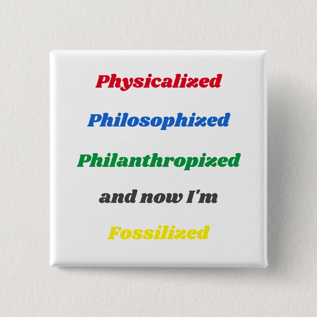 Badge Carré 5 Cm Bouton amusant "À propos de la vie" (Devant)