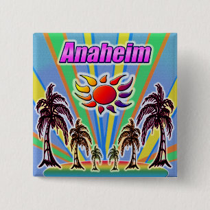 Badge Carré 5 Cm Bouton Anaheim Amour d'Été