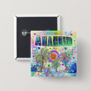 Badge Carré 5 Cm Bouton Anaheim Deep Dream
