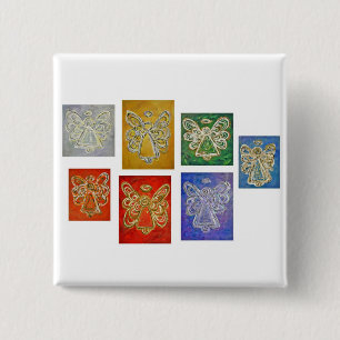 Badge Carré 5 Cm Bouton Angel Color Series