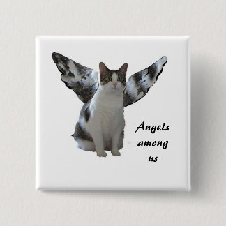 Badge Carré 5 Cm Bouton Angels Among Us