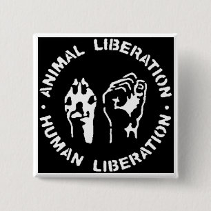 Badge Carré 5 Cm Bouton animal de libération