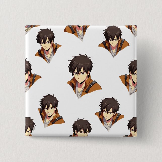 BADGE CARRÉ 5 CM BOUTON ANIME (Devant)