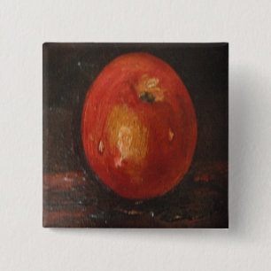 Badge Carré 5 Cm Bouton Ann Hayes Peinture Apple