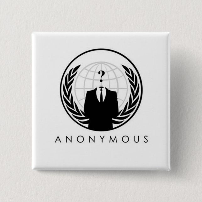 Badge Carré 5 Cm Bouton anonyme (Devant)