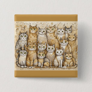 Badge Carré 5 Cm bouton apaisant pour chats