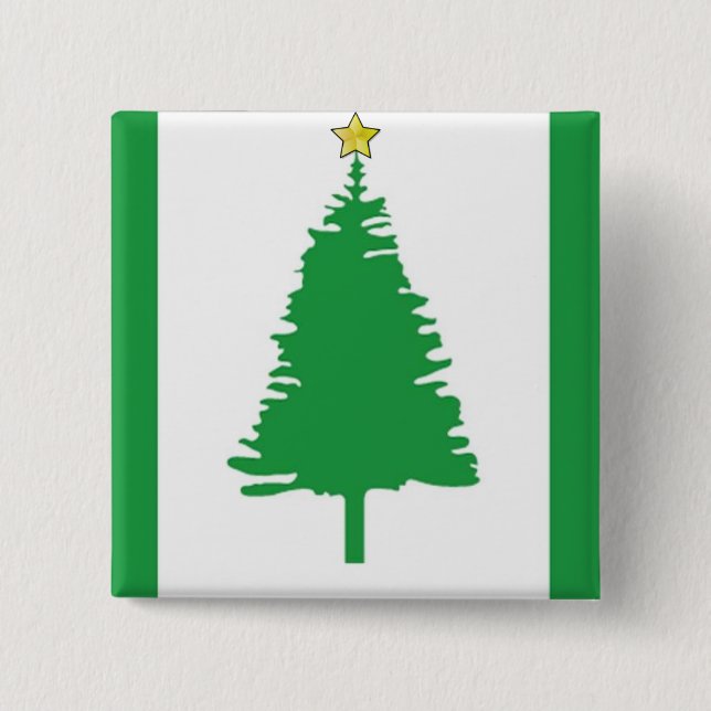 Badge Carré 5 Cm Bouton Arbre de Noël (Devant)
