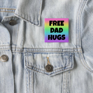 Badge Carré 5 Cm Bouton Arc-en-ciel pour papa Gratuit