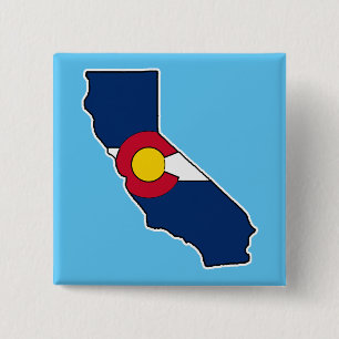 Badge Carré 5 Cm Bouton arrière carré du drapeau de la Californie d