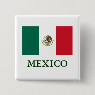 Badge Carré 5 Cm Bouton arrière de l'épingle du drapeau mexicain