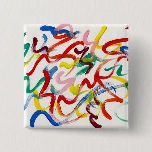 Badge Carré 5 Cm Bouton Art Abstrait