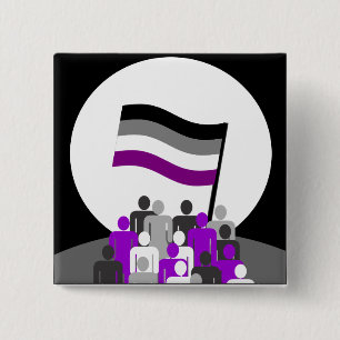 Badge Carré 5 Cm Bouton asexuel de propagande