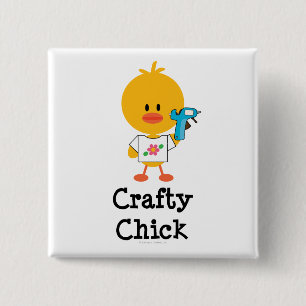 Badge Carré 5 Cm Bouton astucieux de poussin