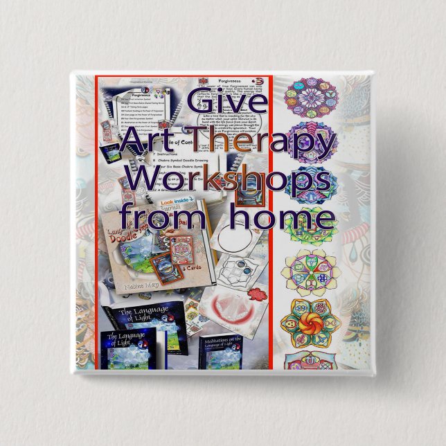 Badge Carré 5 Cm Bouton Atelier (Devant)