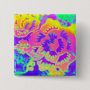 Badge Carré 5 Cm Bouton au néon d'imaginaire