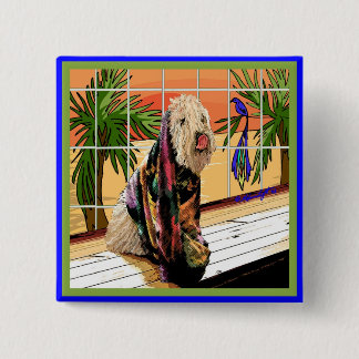 Badge Carré 5 Cm Bouton : "Au Spa"