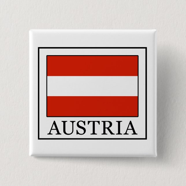 Badge Carré 5 Cm Bouton Autriche (Devant)