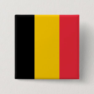 Badge Carré 5 Cm Bouton avec Drapeau de Belgique