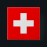 Badge Carré 5 Cm Bouton avec Drapeau de Suisse<br><div class="desc">Affichez votre fierté suisse avec un bouton portant le drapeau de la Suisse ! Conçu avec une attention minutieuse aux détails, ce bouton célèbre le riche patrimoine et la fierté nationale de la Suisse. Le design présente fièrement le drapeau emblématique de la Suisse, avec un arrière - plan rouge audacieux...</div>