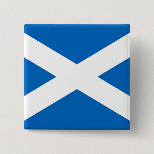 Badge Carré 5 Cm Bouton avec drapeau d'Ecosse