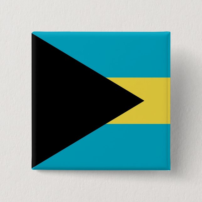 Badge Carré 5 Cm Bouton avec drapeau des Bahamas (Devant)