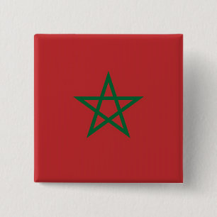 Badge Carré 5 Cm Bouton avec drapeau du Maroc