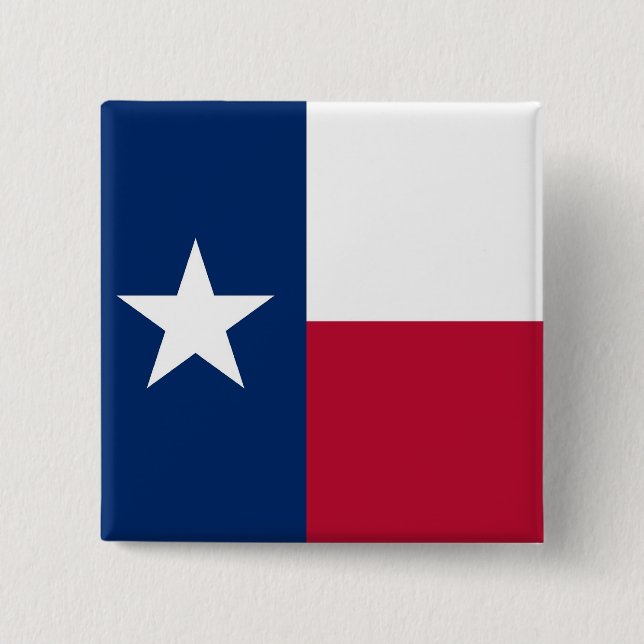 Badge Carré 5 Cm Bouton avec Drapeau du Texas (Devant)