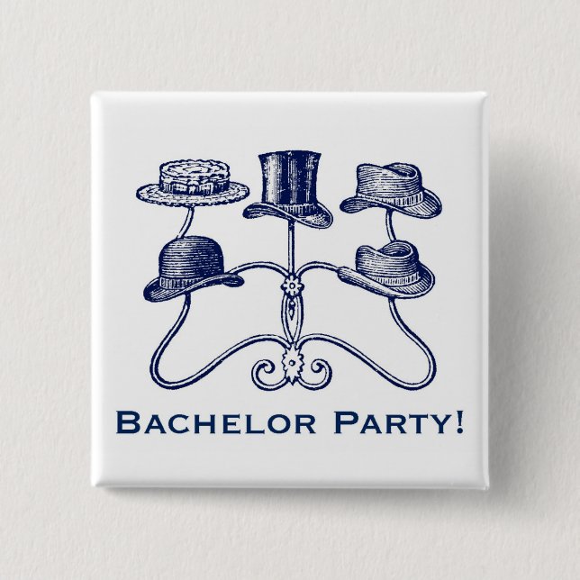 Badge Carré 5 Cm Bouton Bachelor Party (Devant)