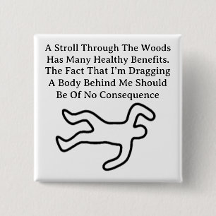 Badge Carré 5 Cm Bouton Balade à travers Woods