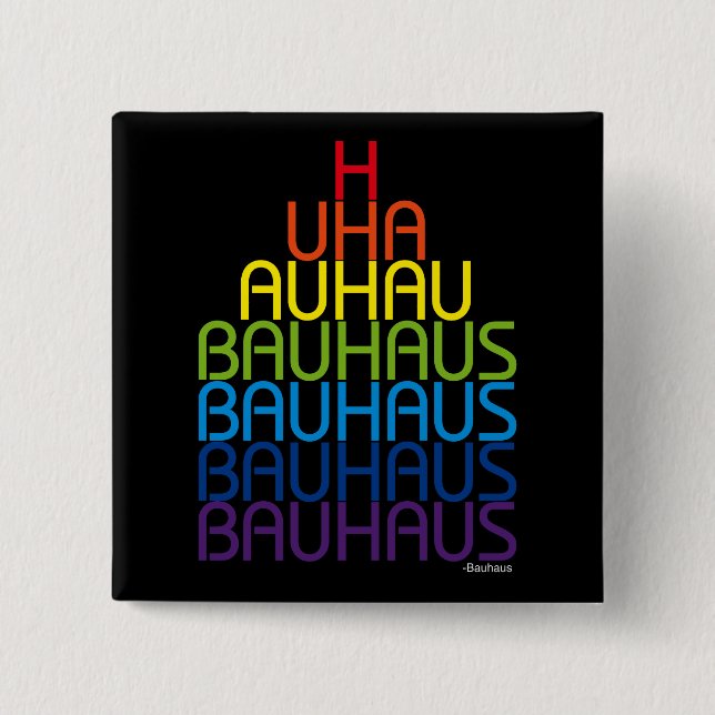 Badge Carré 5 Cm Bouton Bauhaus (Devant)