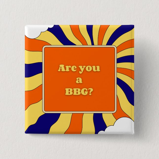 Badge Carré 5 Cm Bouton BBG (Devant)