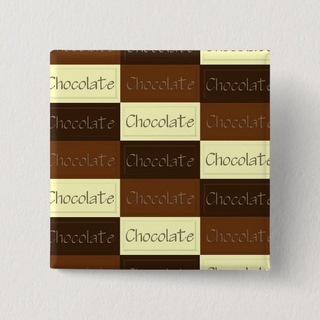Badge Carré 5 Cm Bouton beaucoup de chocolat (Devant)