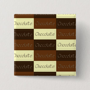 Badge Carré 5 Cm Bouton beaucoup de chocolat
