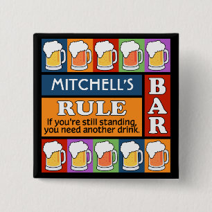 Badge Carré 5 Cm Bouton BEER Bar Pop Art CUSTOM