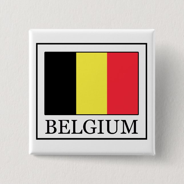 Badge Carré 5 Cm Bouton Belgique (Devant)