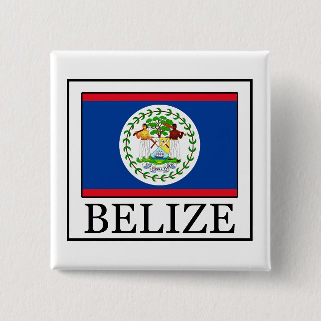 Badge Carré 5 Cm Bouton Belize (Devant)